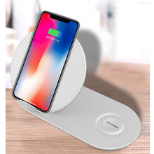 Load image into Gallery viewer, iPhone Qi Fast Charge Stand &amp; Pad (Charge 2 at once!)