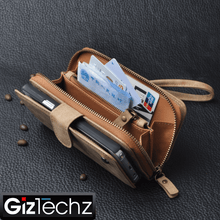 Load image into Gallery viewer, Stunning Leather Organizer Wallet Case Cover For iPhone + Strap